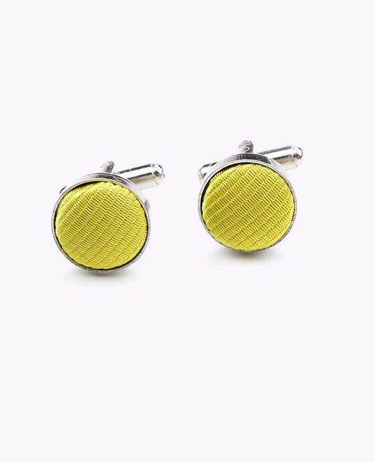 Boutons de Manchette Jaune n°2 en Polyester «Lucien»