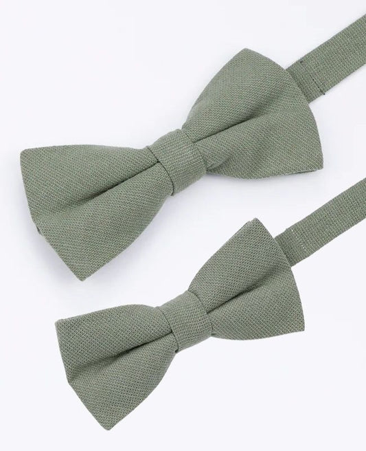 Noeuds Papillon Vert n°2 Père & Fils en Coton «Edgard»