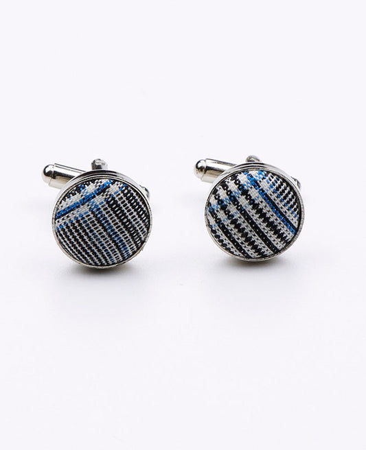 Boutons de Manchette Tartan Gris n°1 en Coton | Marcel - Unipap's