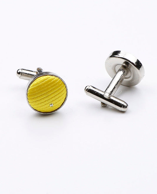 Boutons de Manchette Jaune n°1 en Polyester | Georges - Unipap's