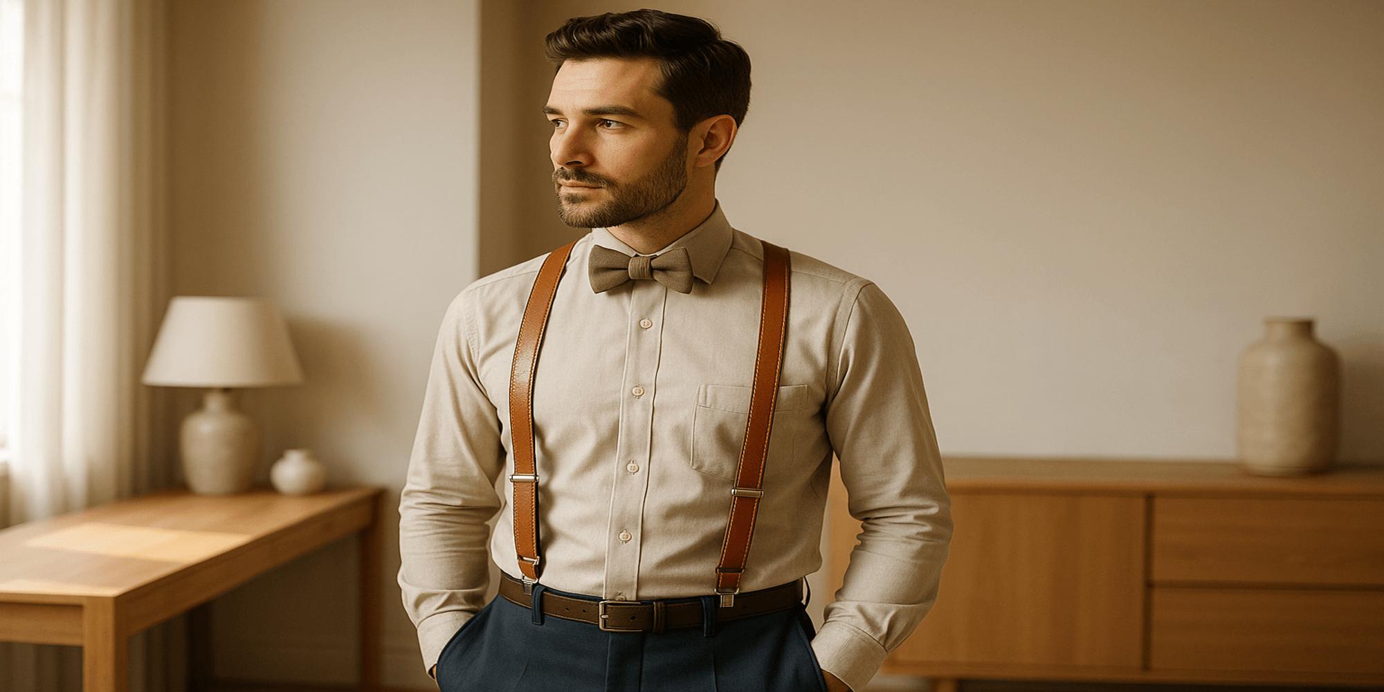 Pourquoi les bretelles homme sont-elles redevenues un symbole d’élégance moderne ? Immagine