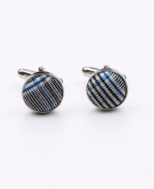 Boutons de Manchette Tartan Gris n°1 en Coton | Marcel - Unipap's