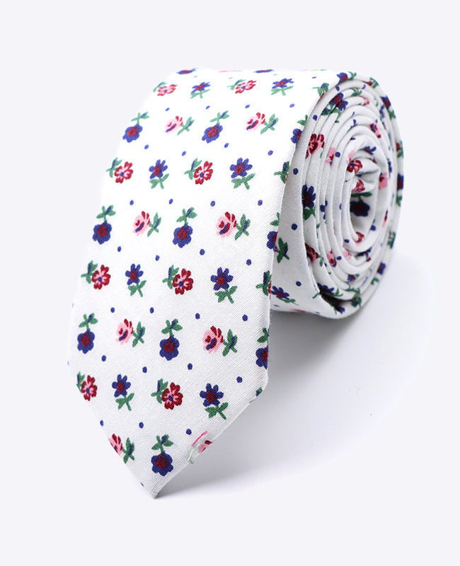 Cravatta Liberty Bianco n°1 Uomo in Cotone | Gaspard - Unipap's