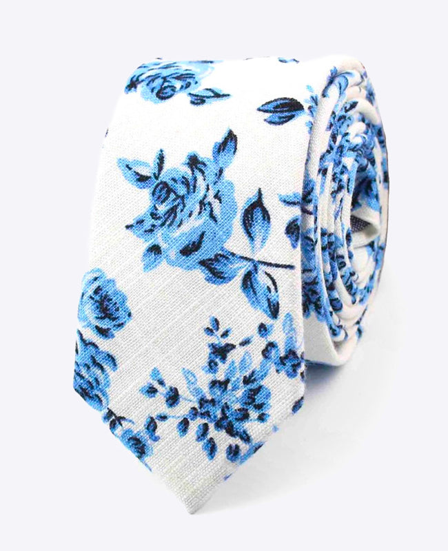 Cravatta Liberty Bianco n°10 Uomo in Cotone