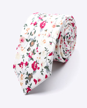 Cravatta Liberty Bianco n°2 Uomo in Cotone | Charles - Unipap's