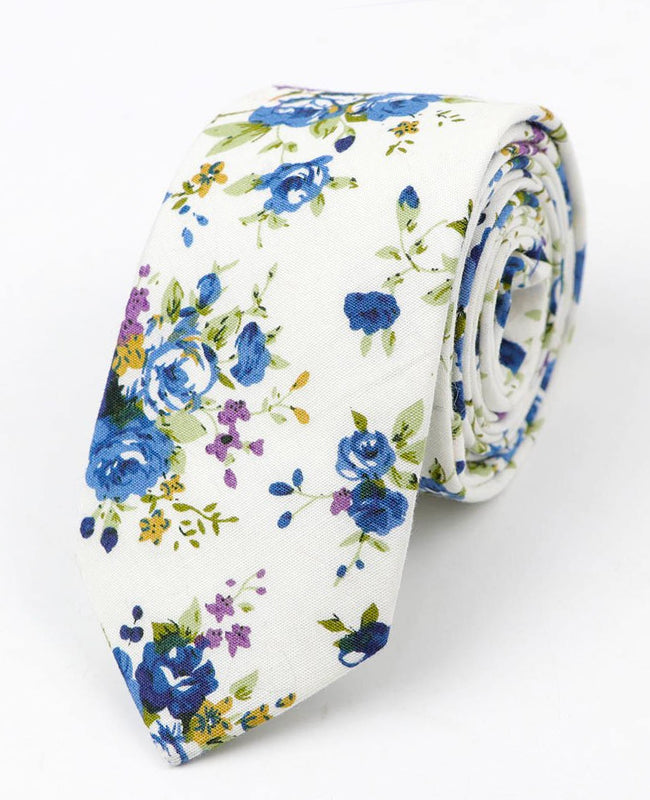 Cravatta Liberty Bianco n°3 Uomo in Cotone | Charles - Unipap's