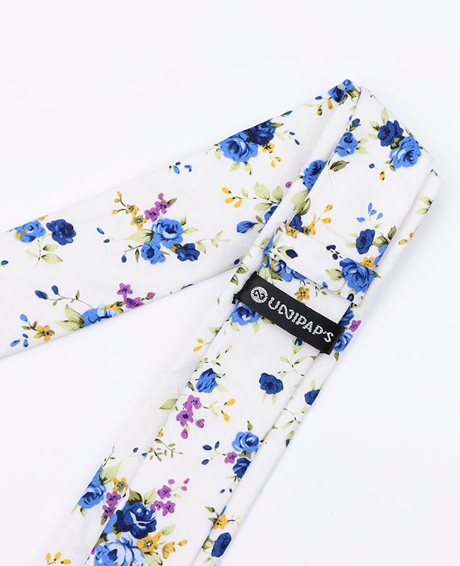 Cravatta Liberty Bianco n°3 Uomo in Cotone | Charles - Unipap's