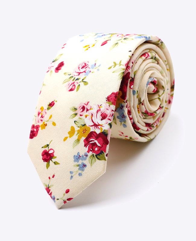 Cravatta Liberty Bianco n°4 Uomo in Cotone | Charles - Unipap's