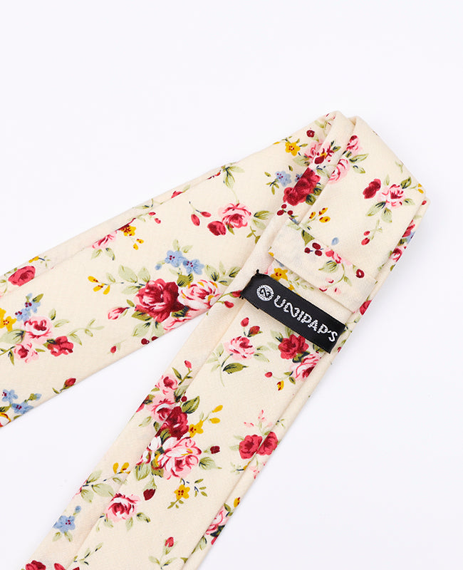 Cravatta Liberty Bianco n°4 Uomo in Cotone | Charles - Unipap's