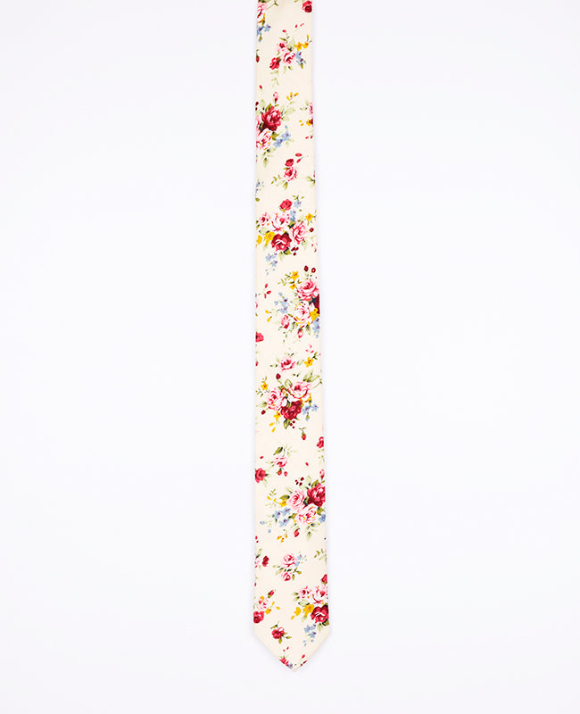 Cravatta Liberty Bianco n°4 Uomo in Cotone | Charles - Unipap's