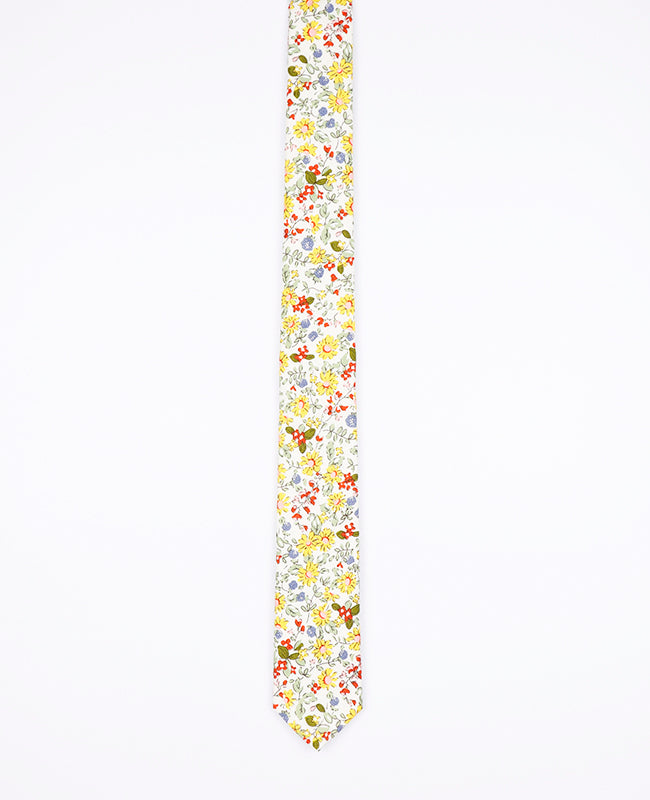 Cravate Liberty Blanc n°5 Homme en Coton | Charles - Unipap's