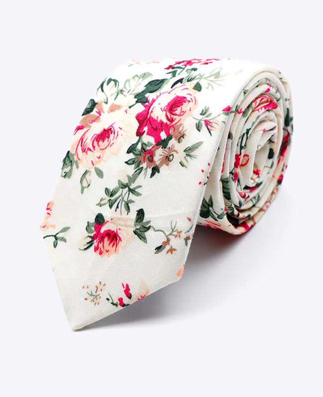Cravatta Liberty Bianco n°6 Uomo in Cotone | Charles - Unipap's