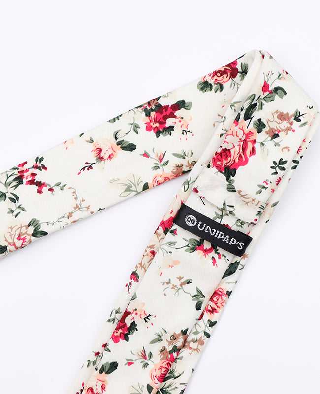 Cravatta Liberty Bianco n°6 Uomo in Cotone | Charles - Unipap's