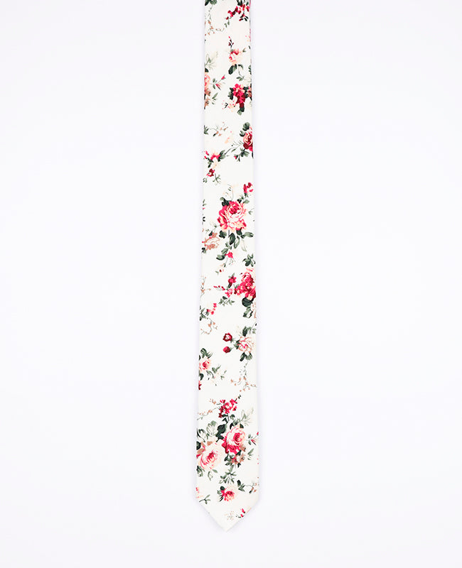 Cravatta Liberty Bianco n°6 Uomo in Cotone | Charles - Unipap's