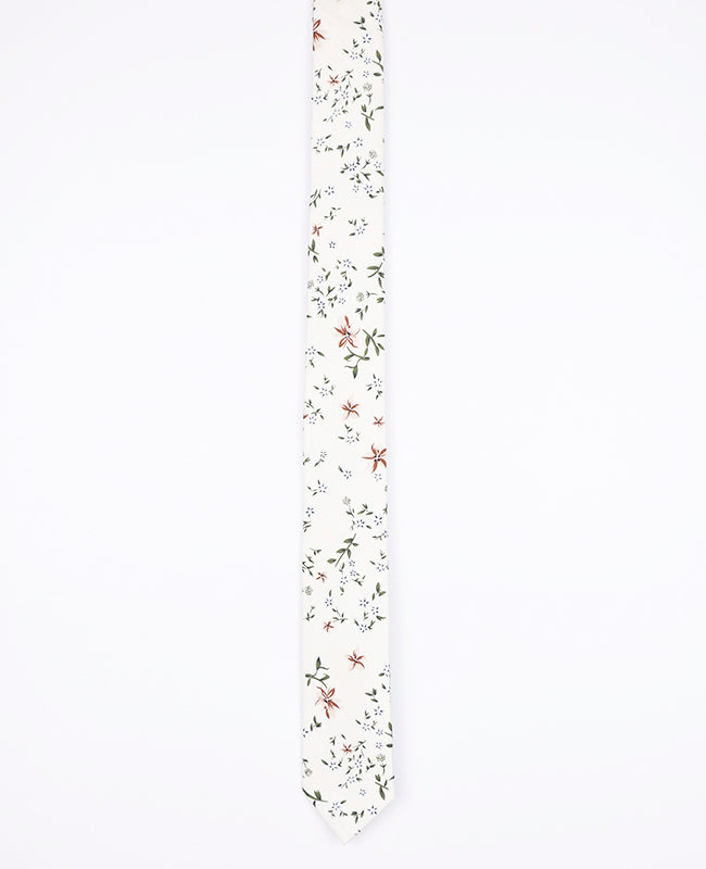 Cravatta Liberty Bianco n°8 Uomo in Cotone | Charles - Unipap's