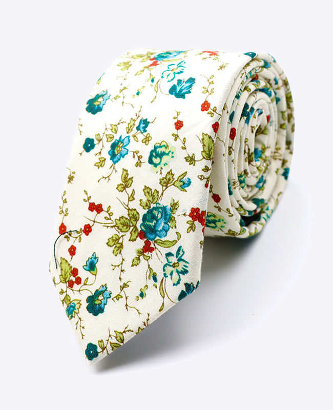 Cravatta Liberty Bianco n°9 Uomo in Cotone | Charles - Unipap's