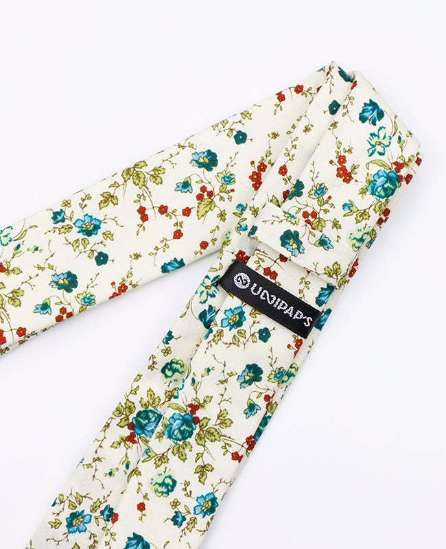 Cravatta Liberty Bianco n°9 Uomo in Cotone | Charles - Unipap's
