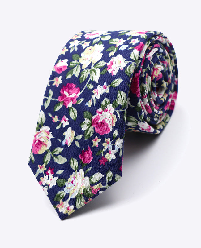 Cravatta Liberty Blu n°1 Uomo in Cotone | Charles - Unipap's