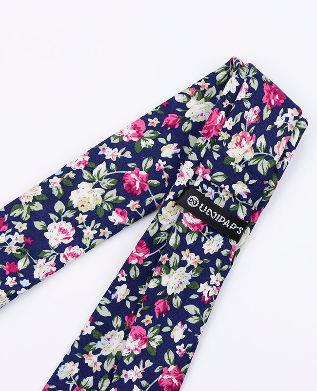 Cravatta Liberty Blu n°1 Uomo in Cotone | Charles - Unipap's