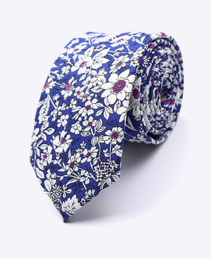 Cravatta Liberty Blu n°1 Uomo in Cotone | Clovis - Unipap's