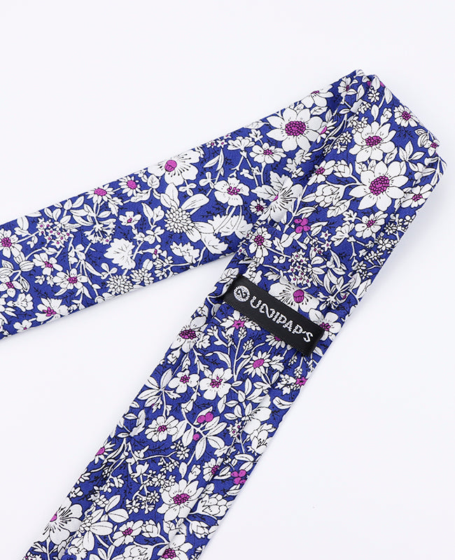 Cravatta Liberty Blu n°1 Uomo in Cotone | Clovis - Unipap's