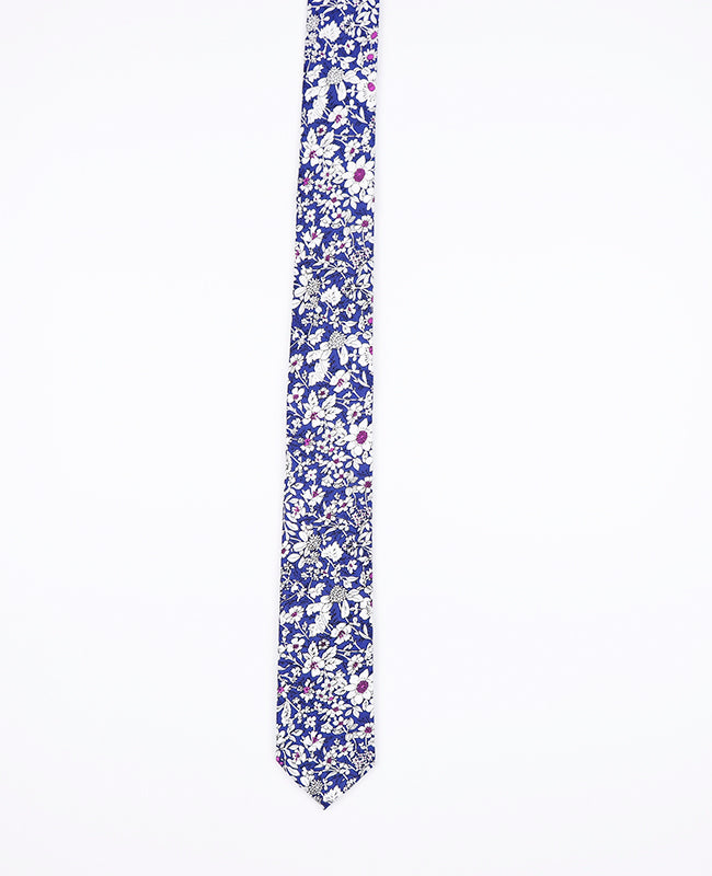 Cravatta Liberty Blu n°1 Uomo in Cotone | Clovis - Unipap's