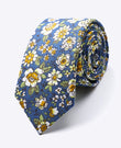Cravatta Liberty Blu n°1 Uomo in Cotone «Gaspard»