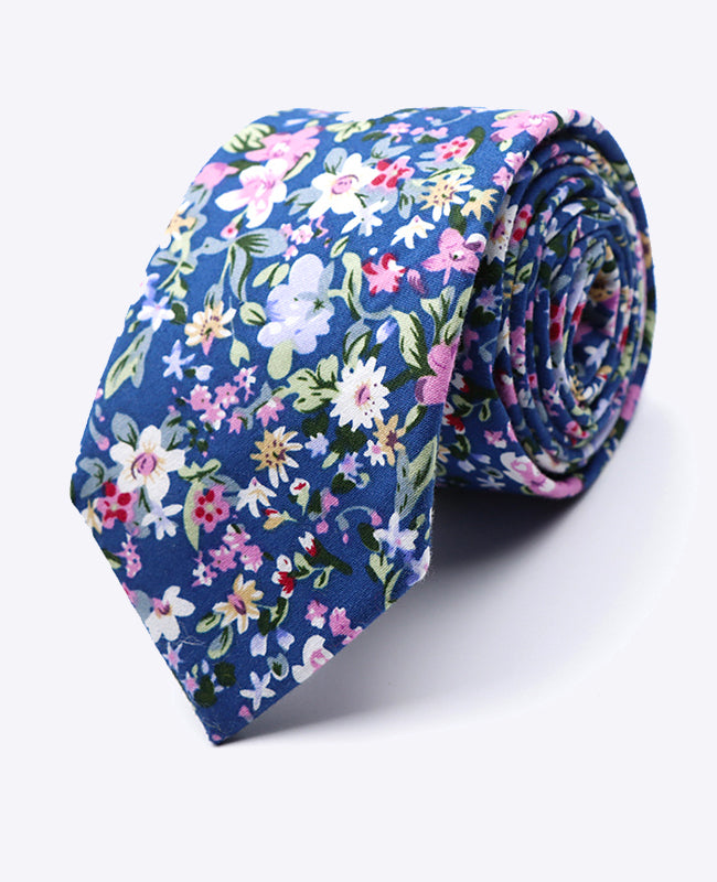 Cravatta Liberty Blu n°11 Uomo in Cotone | Gaspard - Unipap's