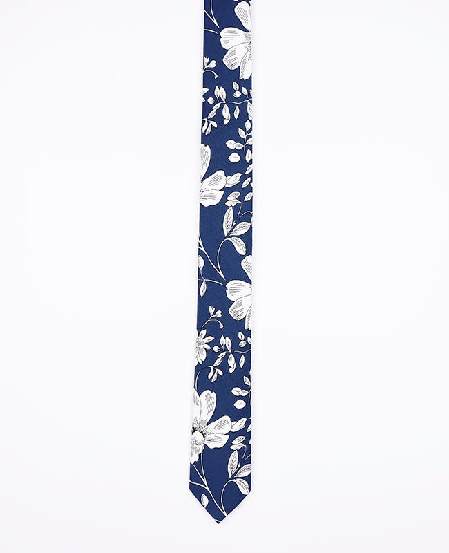 Cravatta Liberty Blu n°2 Uomo in Cotone | Clovis - Unipap's