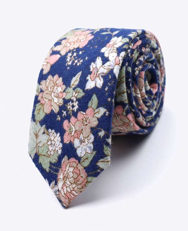 Cravatta Liberty Blu n°3 Uomo in Cotone | Charles - Unipap's