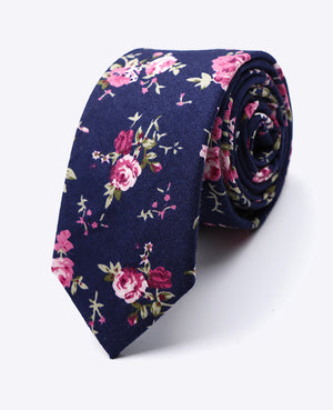 Cravatta Liberty Blu n°4 Uomo in Cotone | Charles - Unipap's