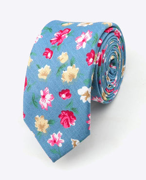Cravatta Liberty Blu n°4 Uomo in Cotone | Gaspard - Unipap's