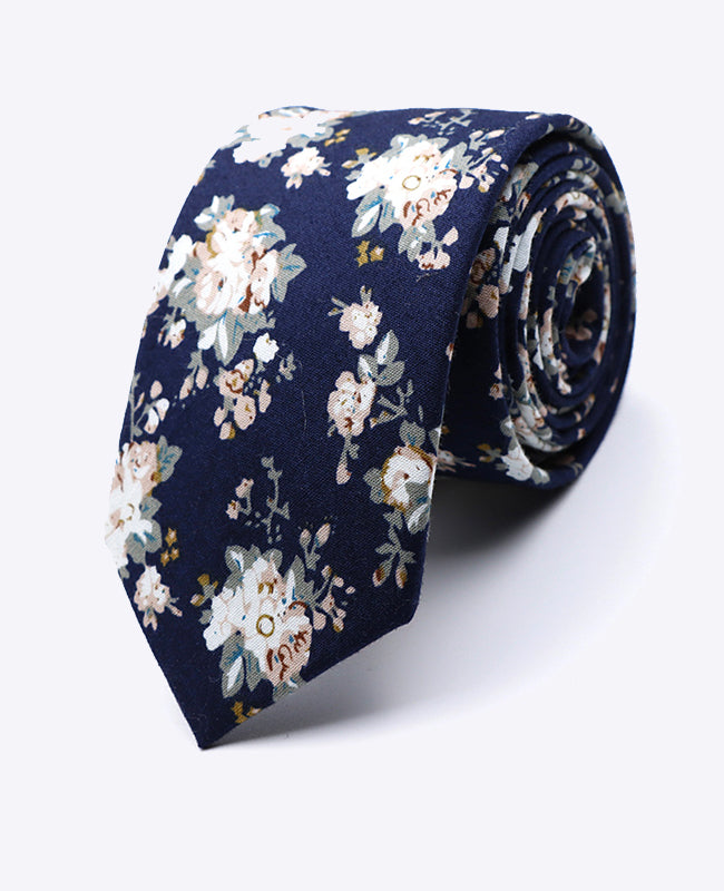 Cravatta Liberty Blu n°5 Uomo in Cotone | Charles - Unipap's