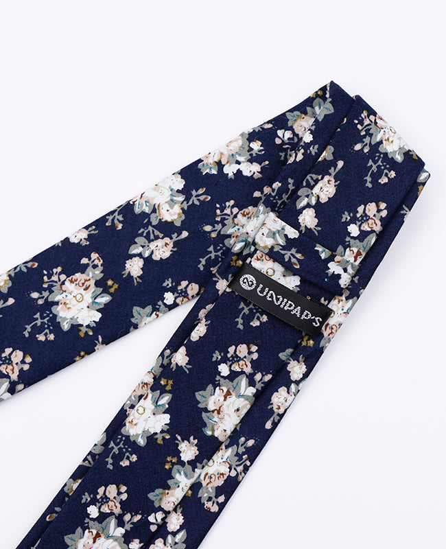 Cravatta Liberty Blu n°5 Uomo in Cotone | Charles - Unipap's
