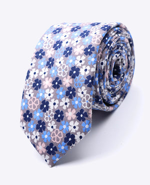 Cravatta Liberty Blu n°5 Uomo in Cotone | Gaspard - Unipap's