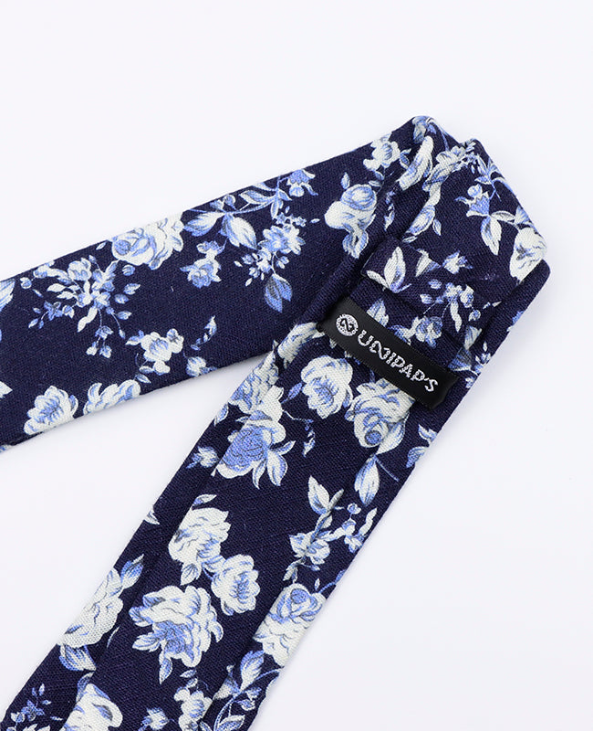 Cravatta Liberty Blu n°6 Uomo in Cotone | Charles - Unipap's