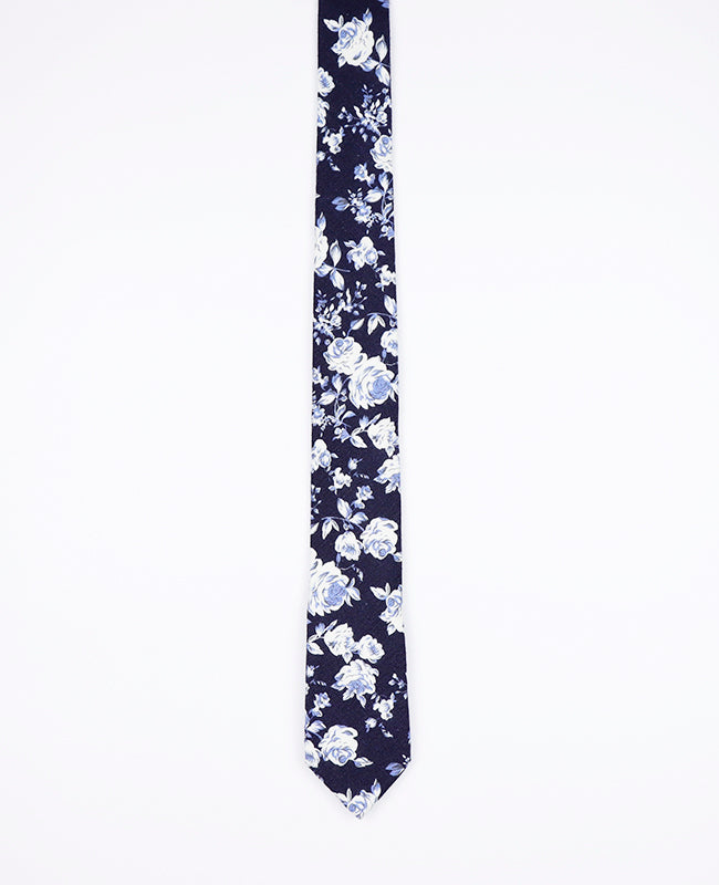 Cravatta Liberty Blu n°6 Uomo in Cotone | Charles - Unipap's