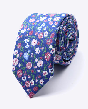 Cravatta Liberty Blu n°7 Uomo in Cotone | Gaspard - Unipap's