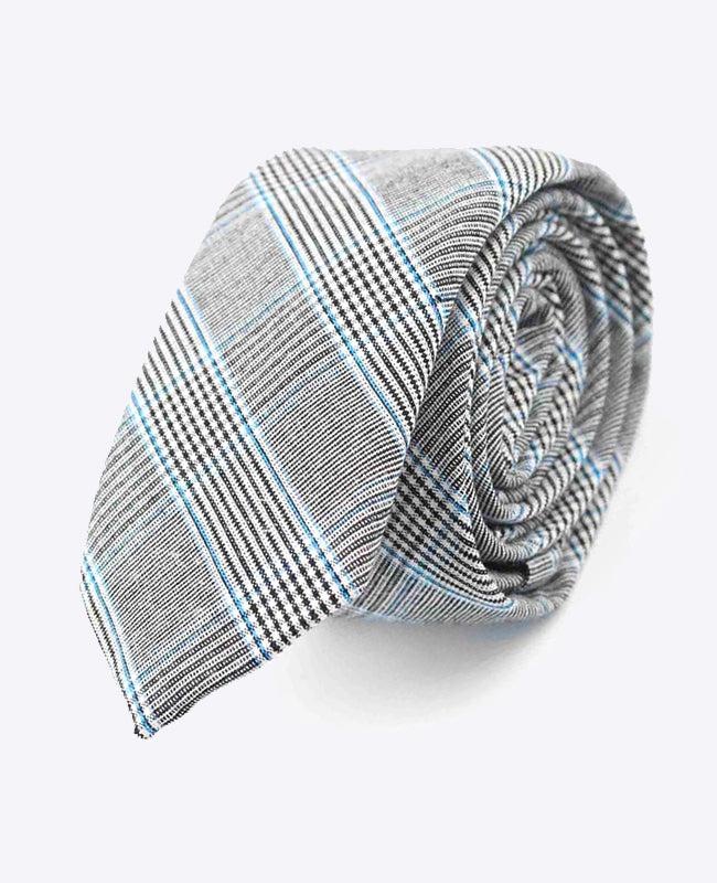 Cravatta Tartan Grigio n°1 Uomo in Cotone | Marcel - Unipap's