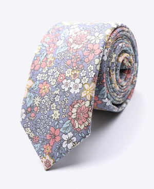 Cravatta Liberty Grigio n°2 Uomo in Cotone | Gaspard - Unipap's
