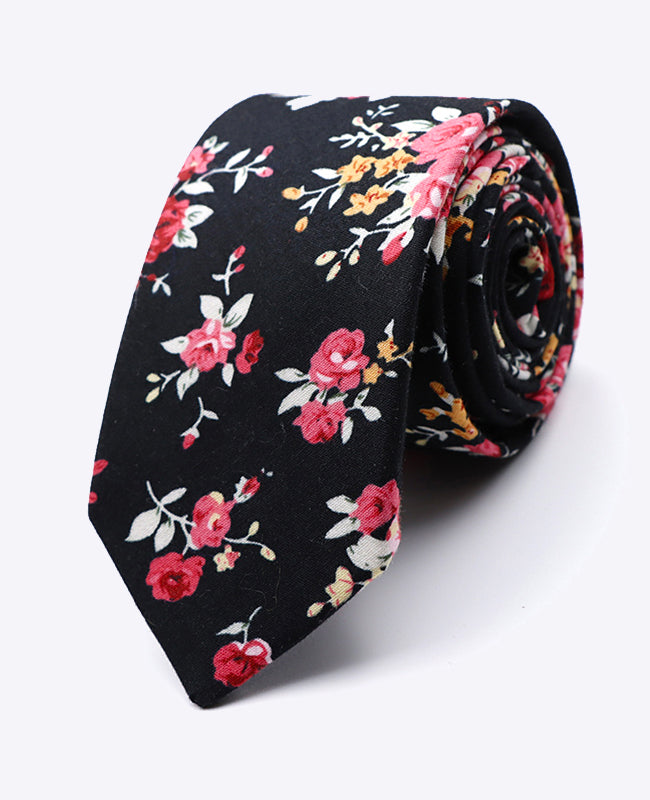 Cravatta Liberty Nero n°1 Uomo in Cotone | Charles - Unipap's