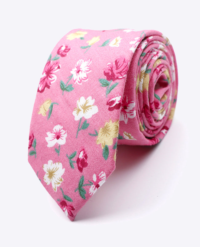 Cravatta Liberty Rosa n°3 Uomo in Cotone | Gaspard - Unipap's
