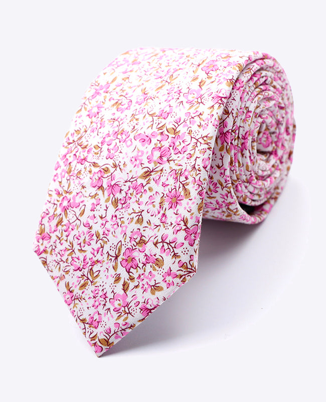 Cravatta Liberty Rosa n°4 Uomo in Cotone | Gaspard - Unipap's