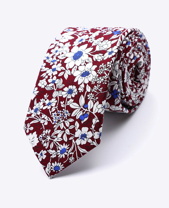 Cravatta Liberty Rosso n°1 Uomo in Cotone | Clovis - Unipap's