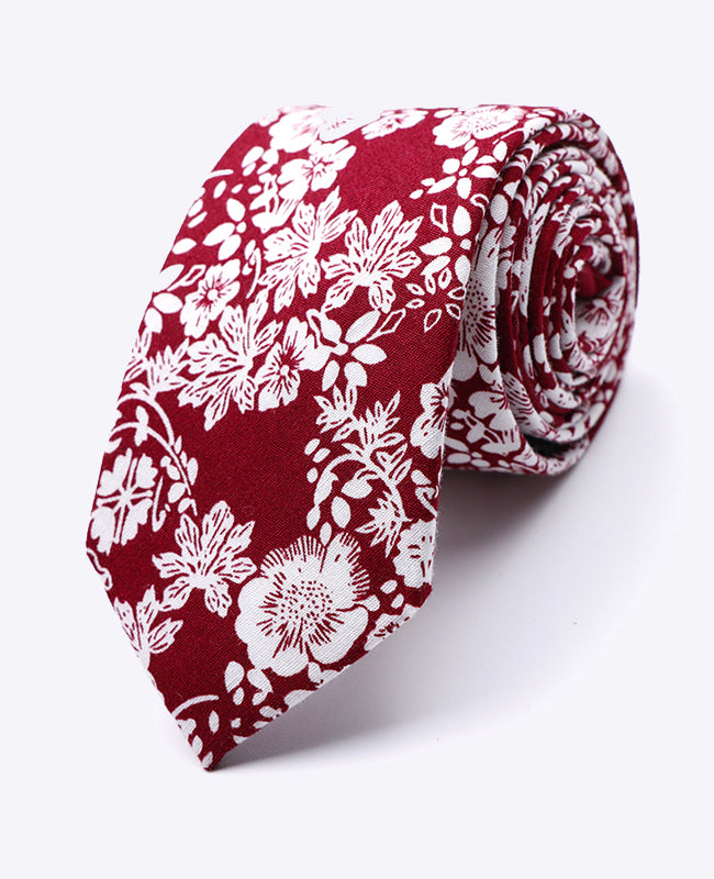 Cravatta Liberty Rosso n°2 Uomo in Cotone | Clovis - Unipap's