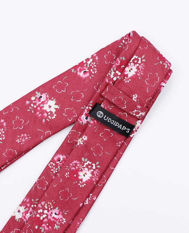Cravatta Liberty Rosso n°2 Uomo in Cotone «Gaspard»