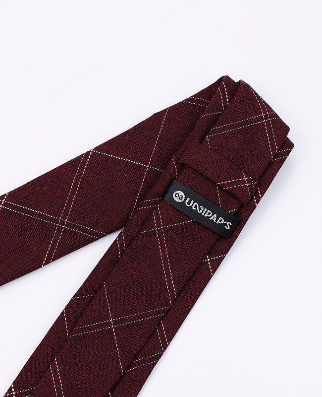 Cravatta Tartan Rosso Uomo in Cotone | Marcel - Unipap's