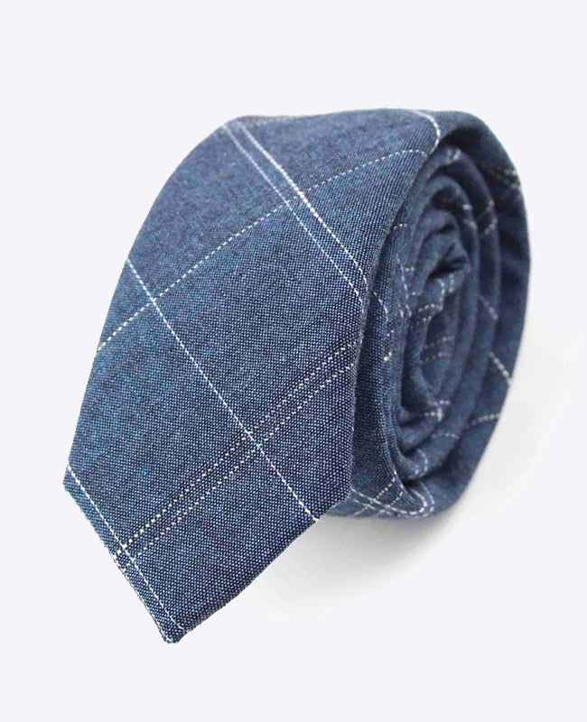 Cravatta Tartan Blu Uomo in Cotone | Marcel - Unipap's