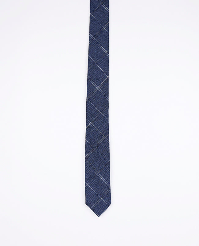 Cravatta Tartan Blu Uomo in Cotone | Marcel - Unipap's