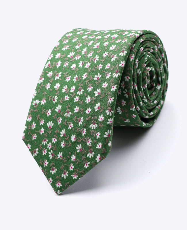 Cravatta Liberty Verde n°1 Uomo in Cotone | Gaspard - Unipap's